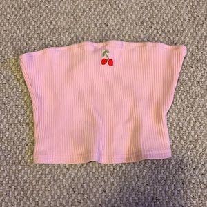 Pink cherry crop top